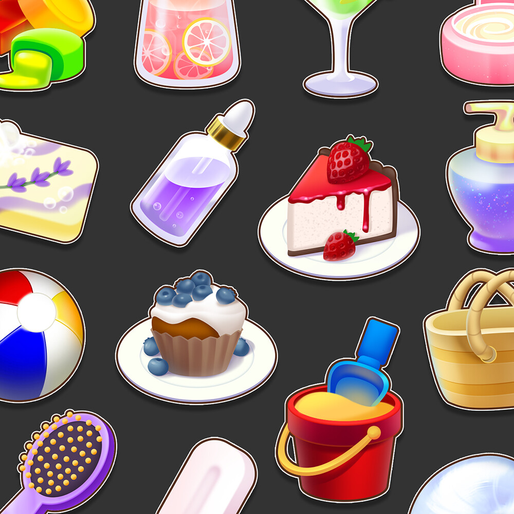 ArtStation - Casual mobile game props / icons