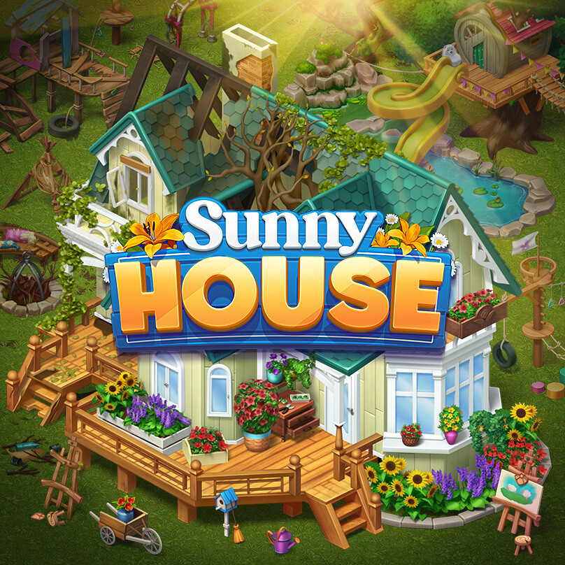 ArtStation Isometric Game Design for Sunny House (Merge Mansion)