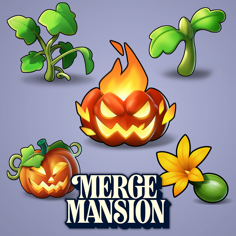 ArtStation Merge Mansion Halloween Pumpkin Plant