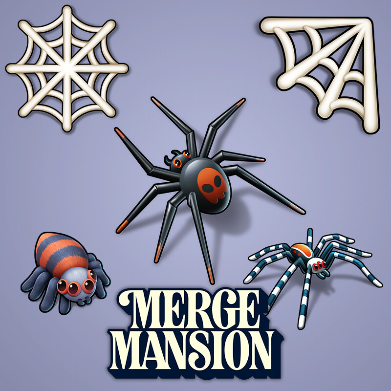 ArtStation Merge Mansion Halloween Spiders