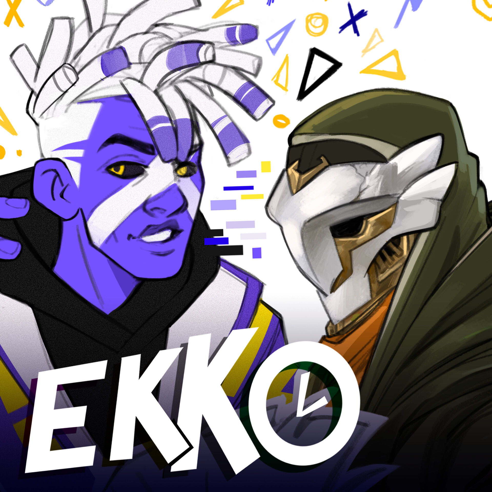 ArtStation - 2d animation Ekko Fan Art League of Legends