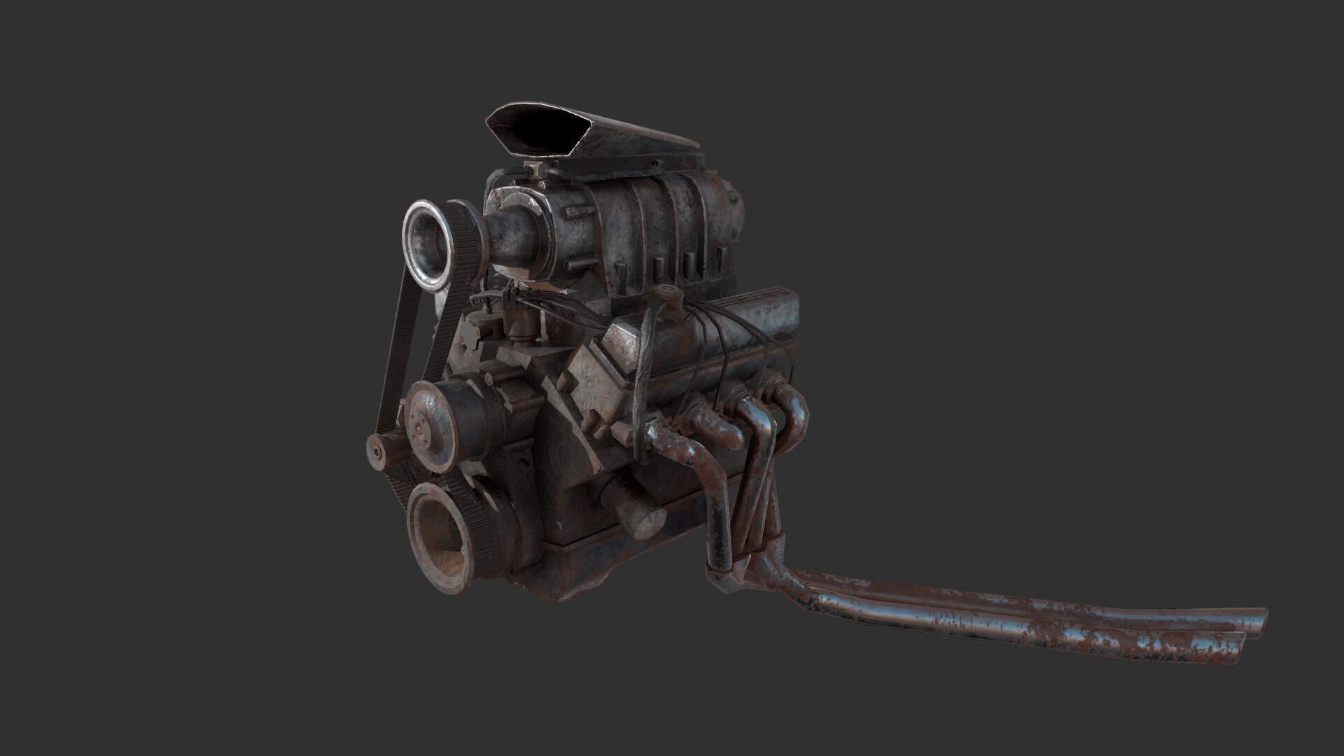 ArtStation Supercharged V8 Mad Max Post Apocalyptic Game Ready