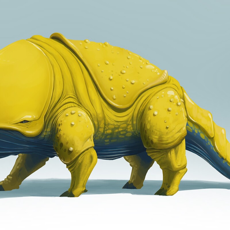 Big yellow rhino-whale