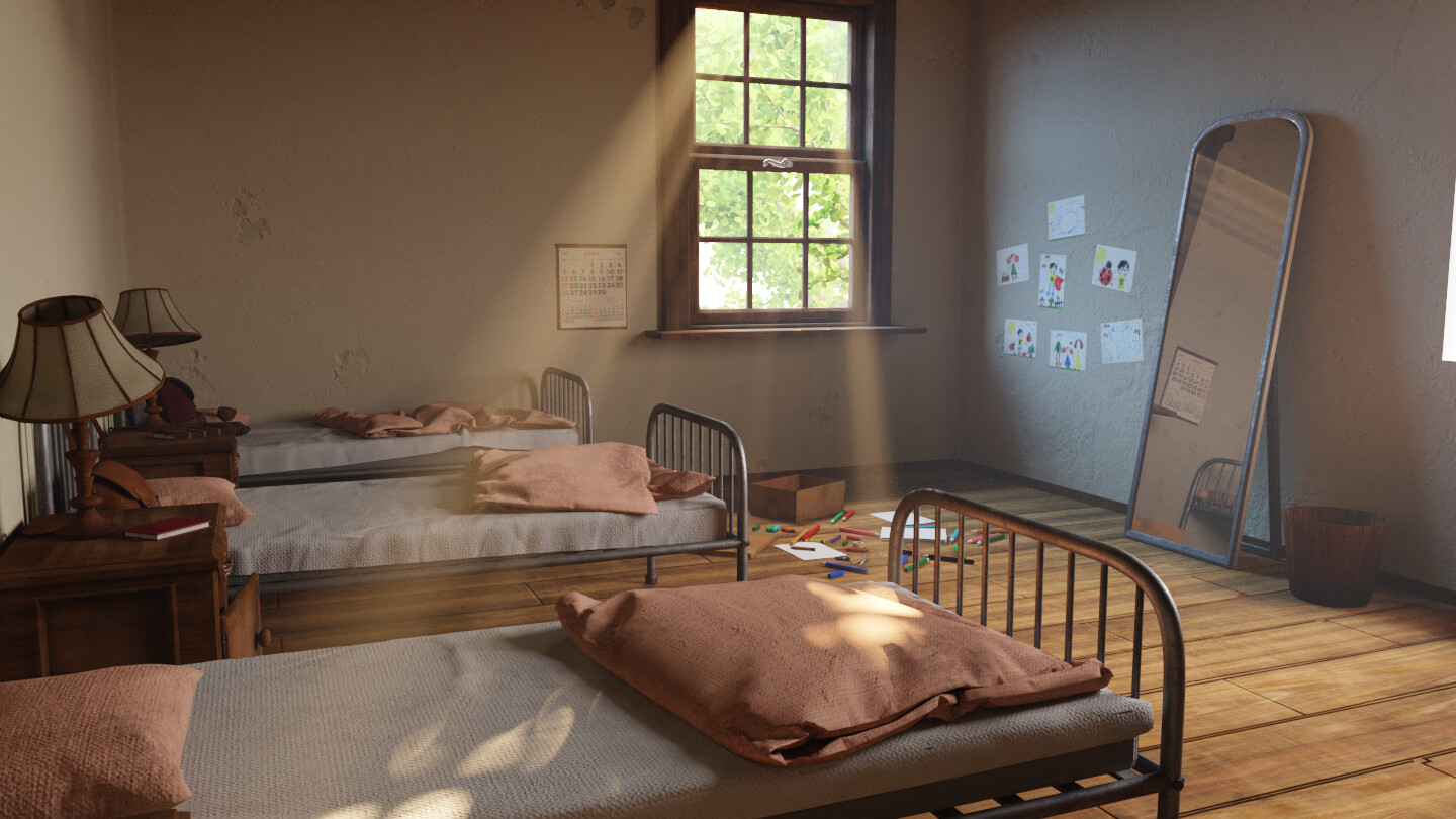 ArtStation - Orphanage Room - Props Texturing (2022)