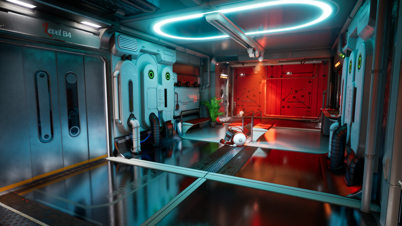 ArtStation - UE5, Lumen Relighting: Sci-fi Hallway