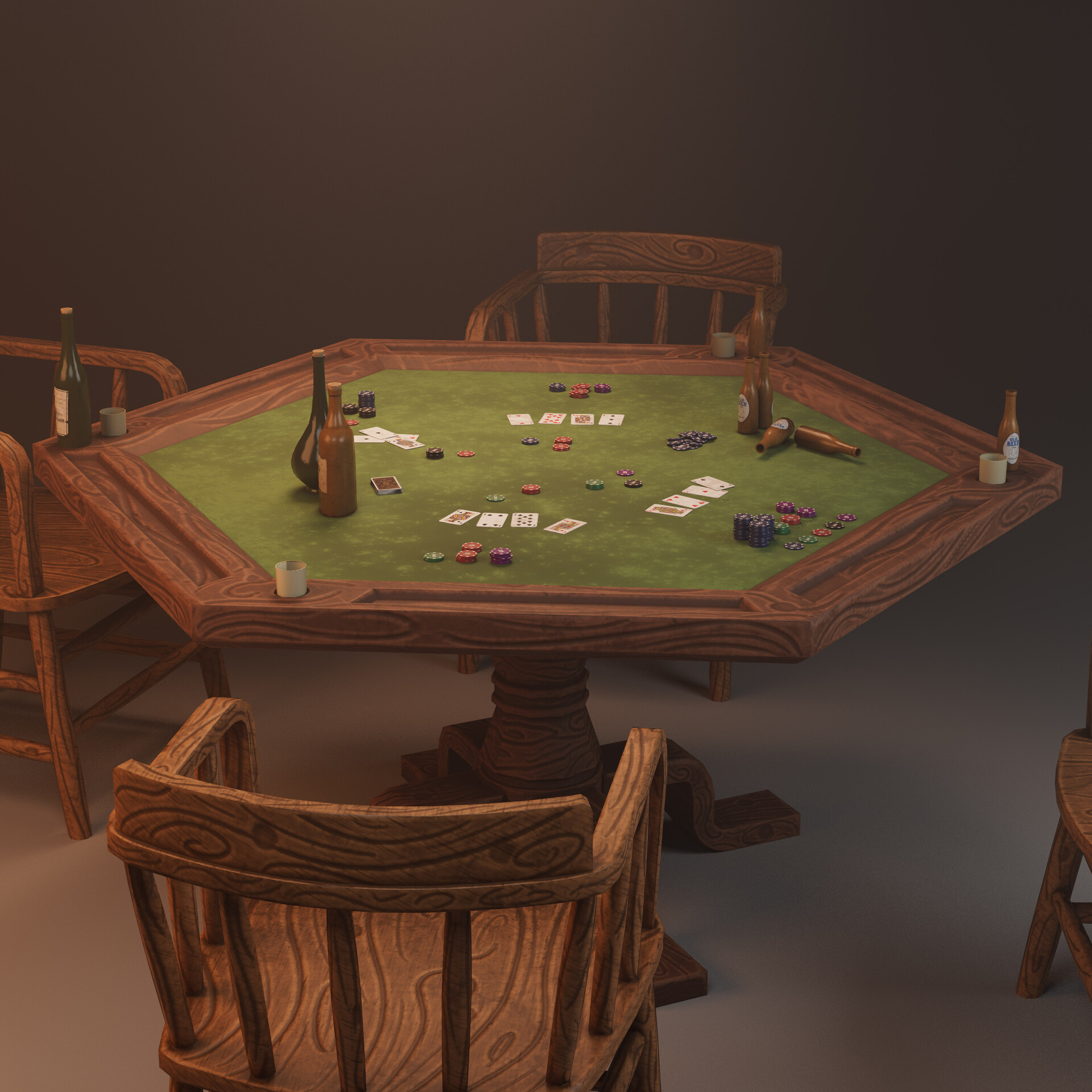 ArtStation Stylized Poker Table Game Asset