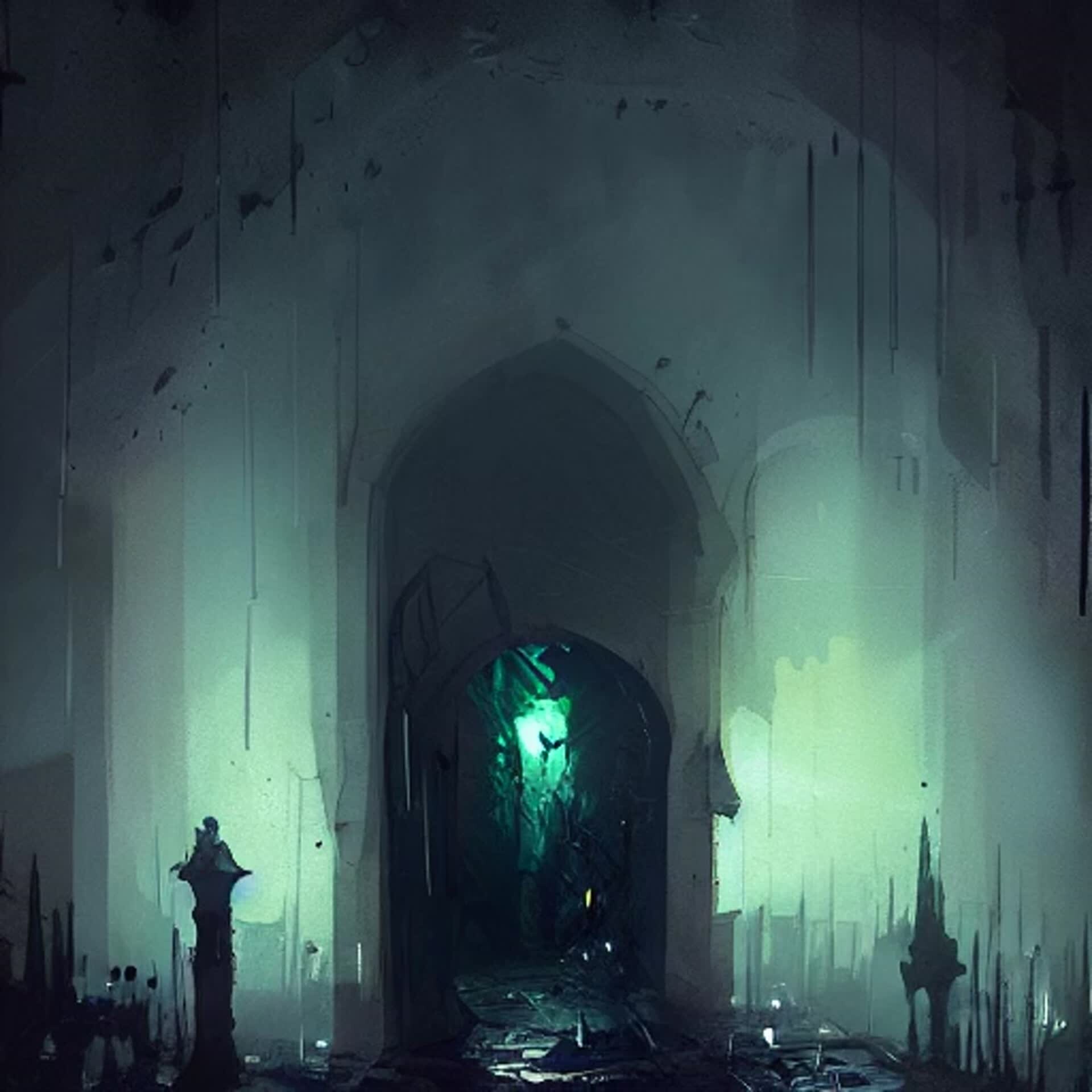 ArtStation - Dark night in mausoleum