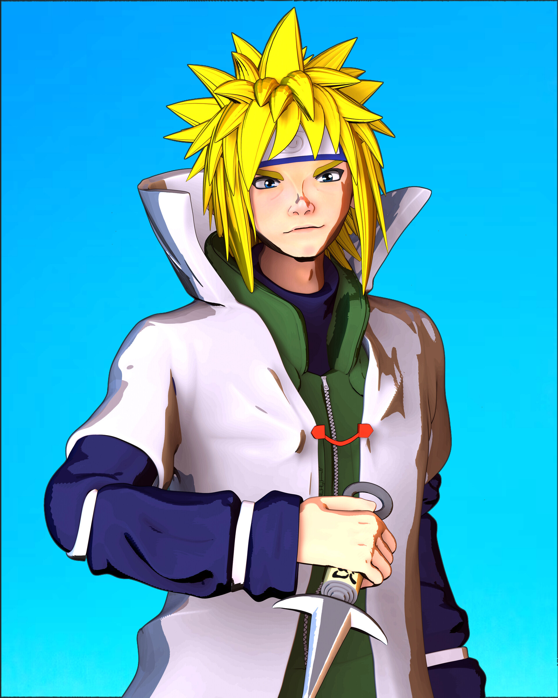 ArtStation   The Yellow Flash, Namikaze Minato   4th Hokage 3D Sculpt