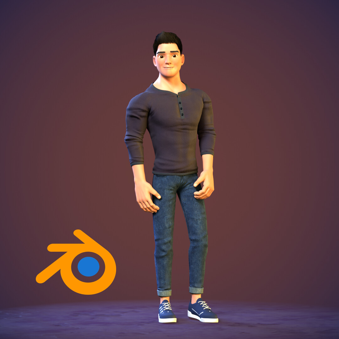 artstation-animated-stylized-character-in-blender-rigged-mixamo