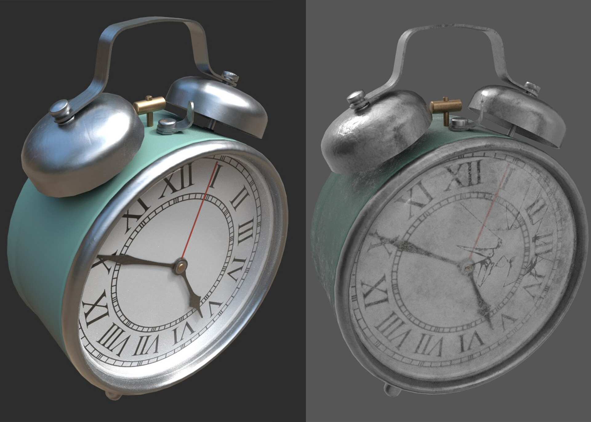 ArtStation Vintage alarm clock { NEW / OLD VERSIONS }