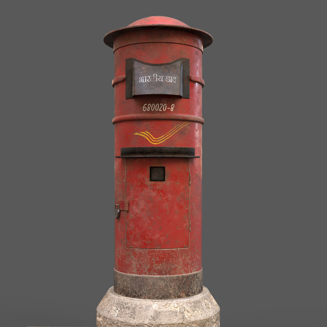 ArtStation - Indian postbox 3d model (props) Visualization