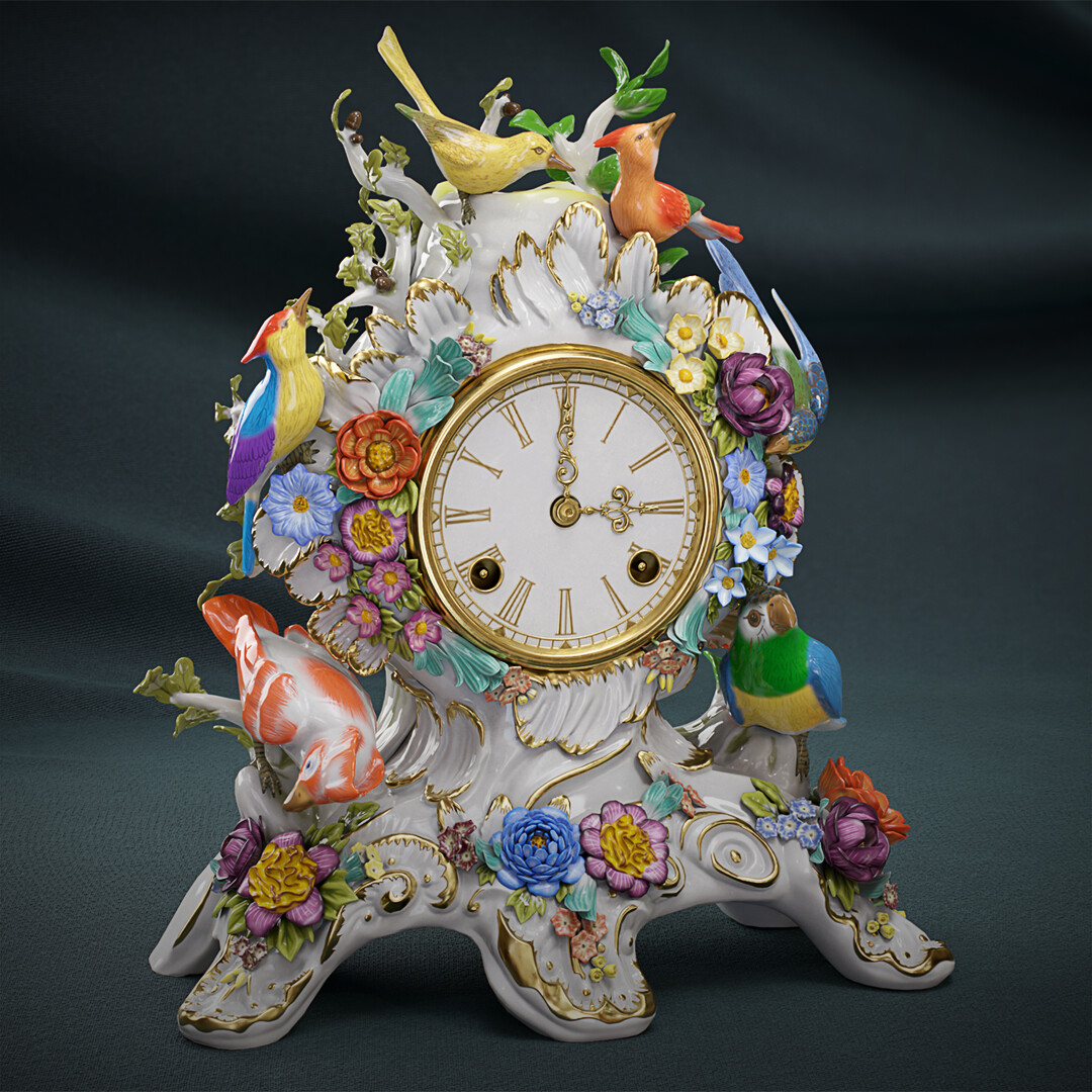 Meissen bird clock