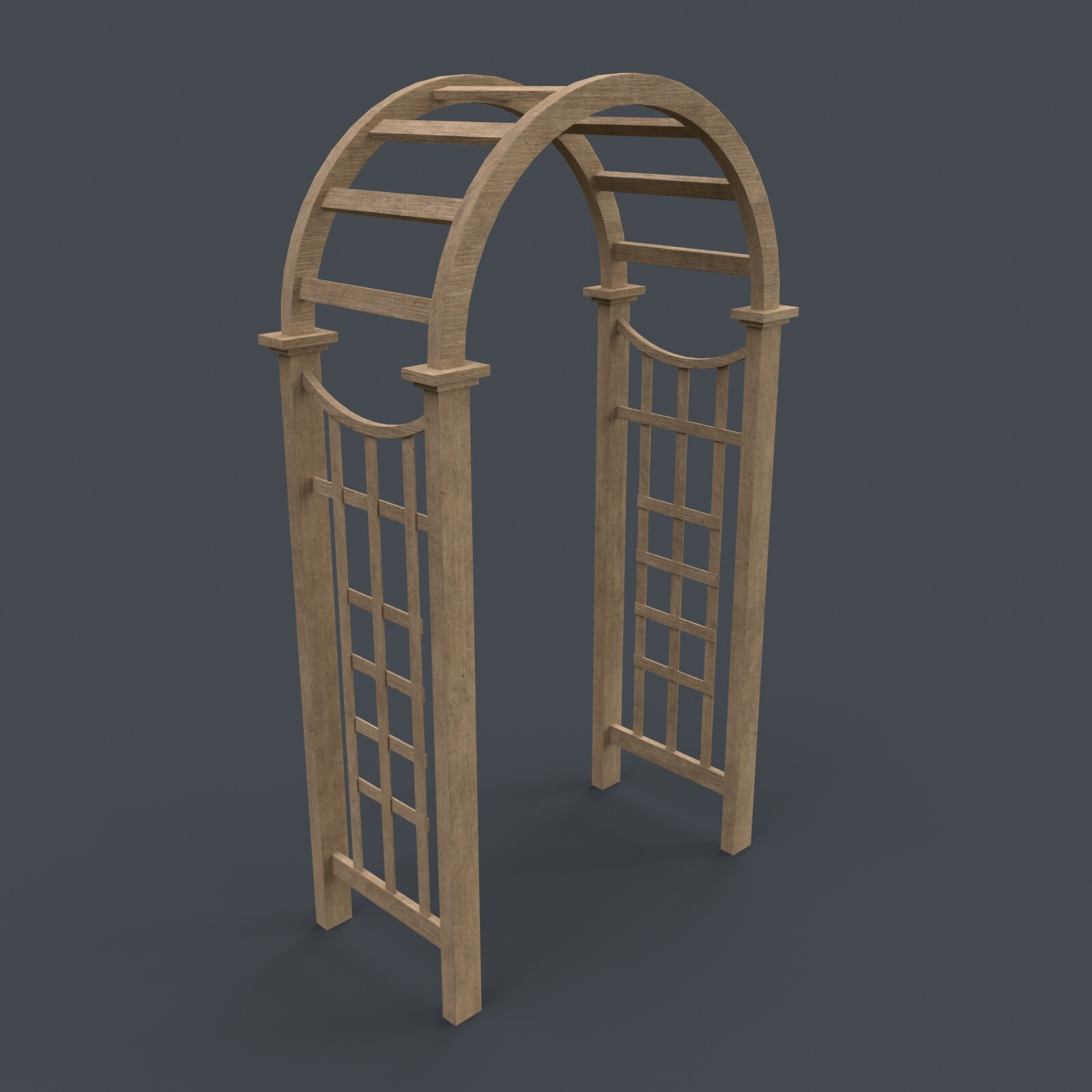 ArtStation - PBR Wooden Arbour Garden Arch A