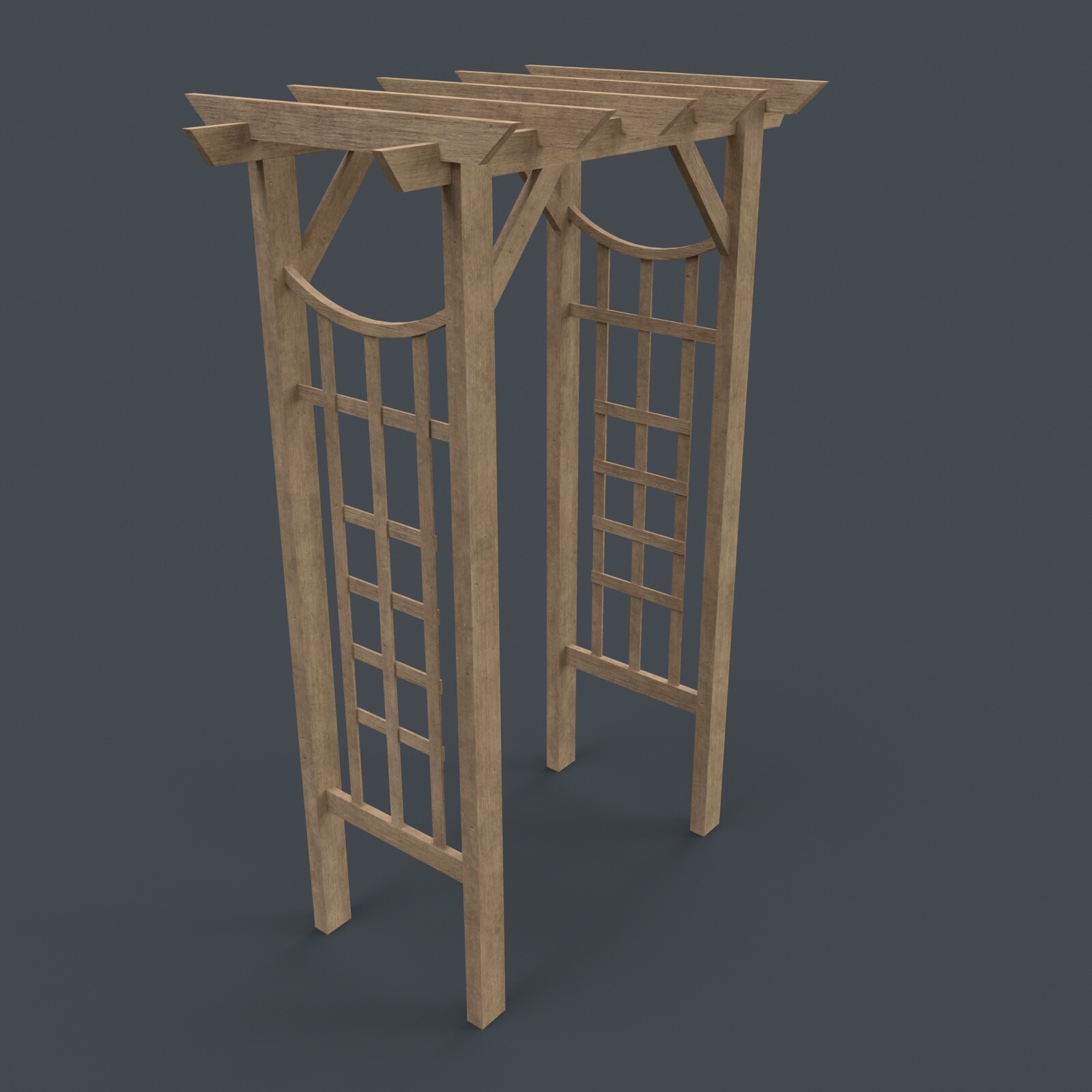 ArtStation - PBR Wooden Arbour Garden Arch D