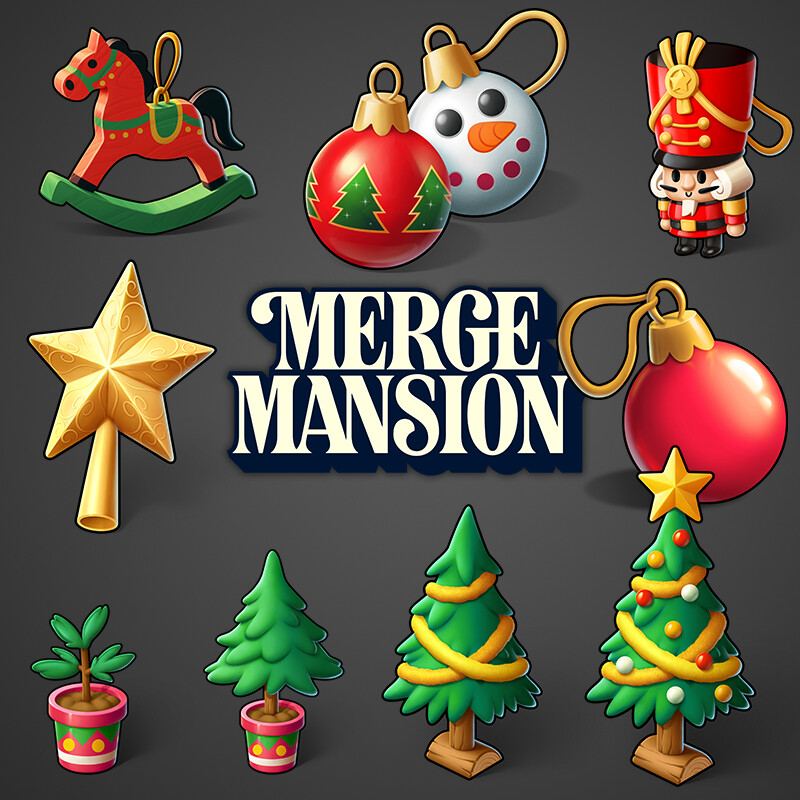 ArtStation Merge Mansion Christmas Tree & Tree Decorations