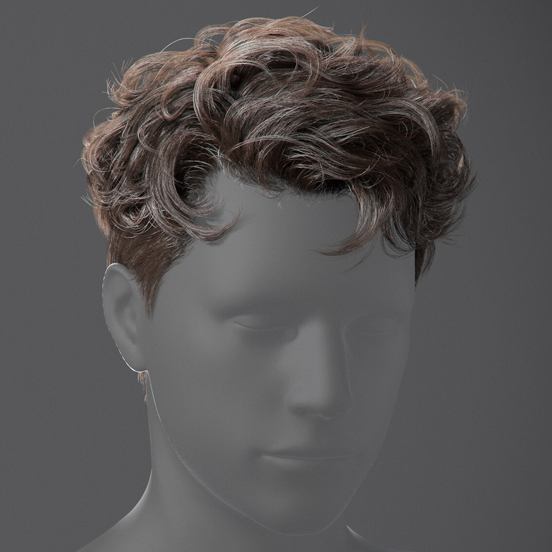 ArtStation - Messy fringe male realtime hairstyle