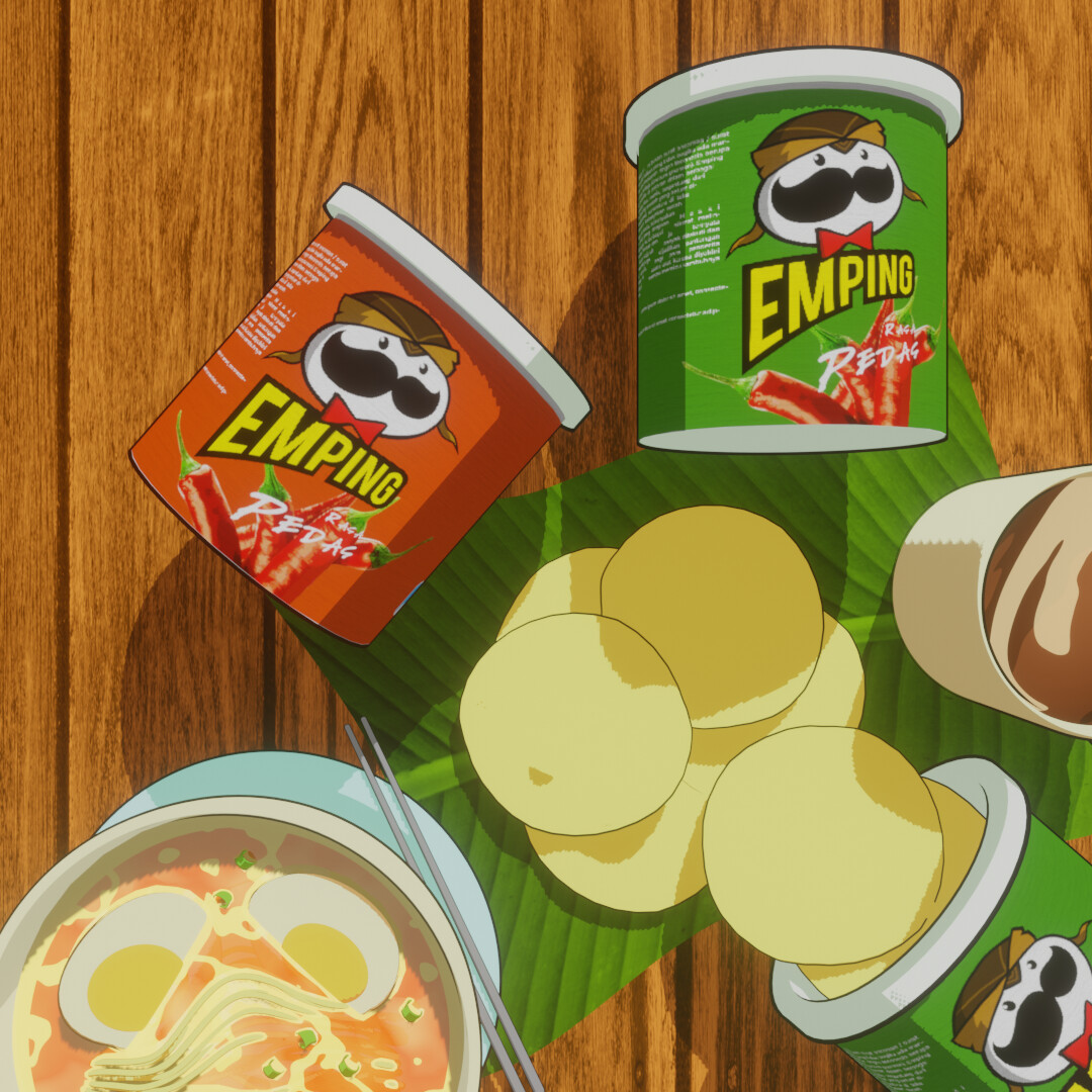 ArtStation - Emping (Pringles Parody) Ads with Anime Style