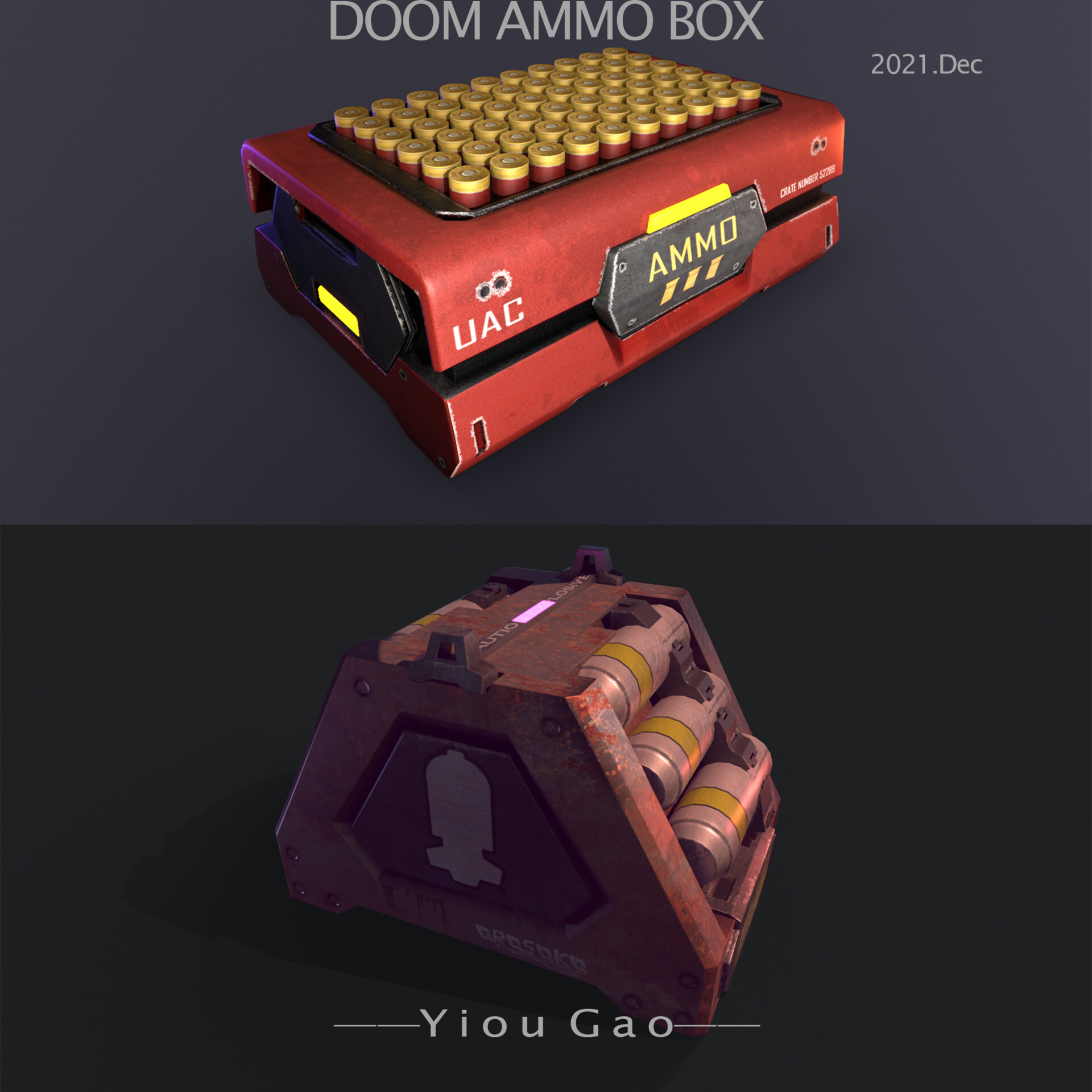 ArtStation - 3D Modeling DOOM AMMO BOX