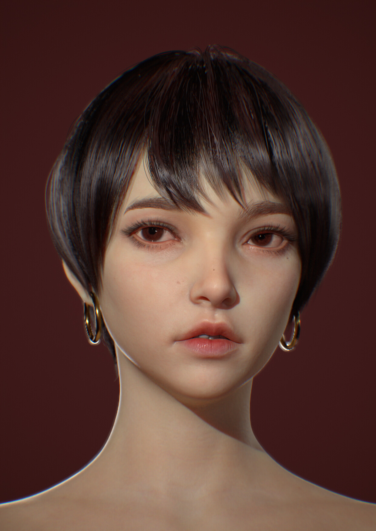 ArtStation - short hair girl