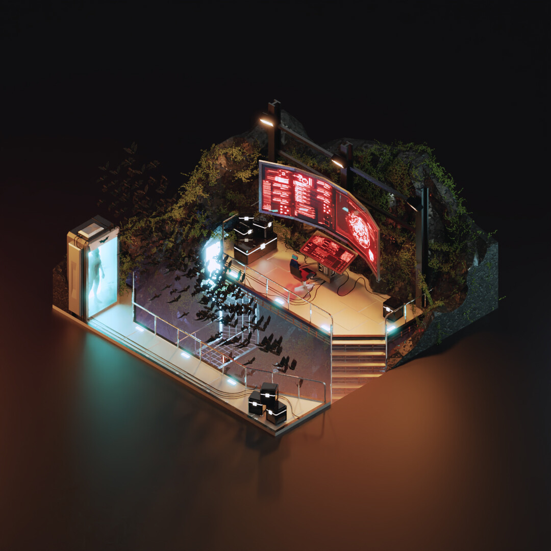 ArtStation - Isometric Batcave | The Batman