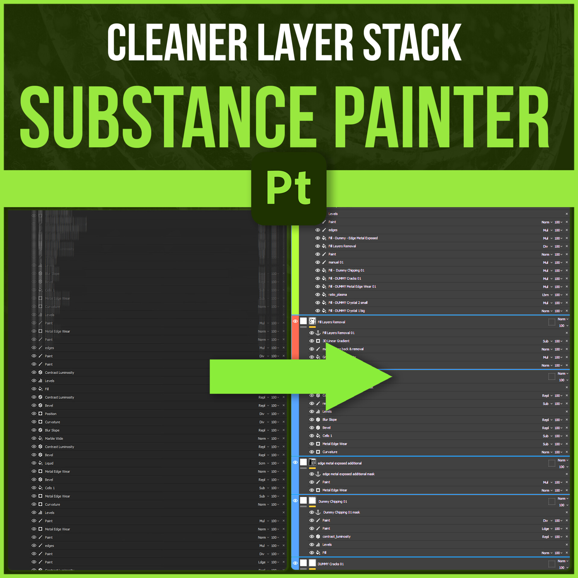 ArtStation Cleaner Layer Stack in Substance Painter