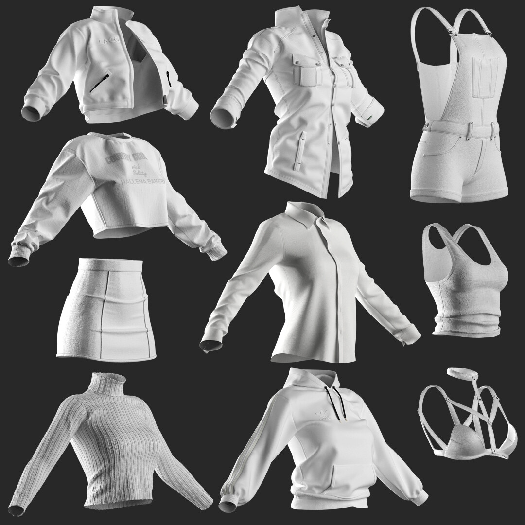 ArtStation - 44 women basic clothing Mega Pack - Marvelous