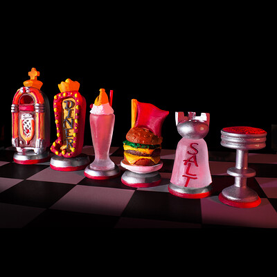 1950s Diner Inspired Chess Set