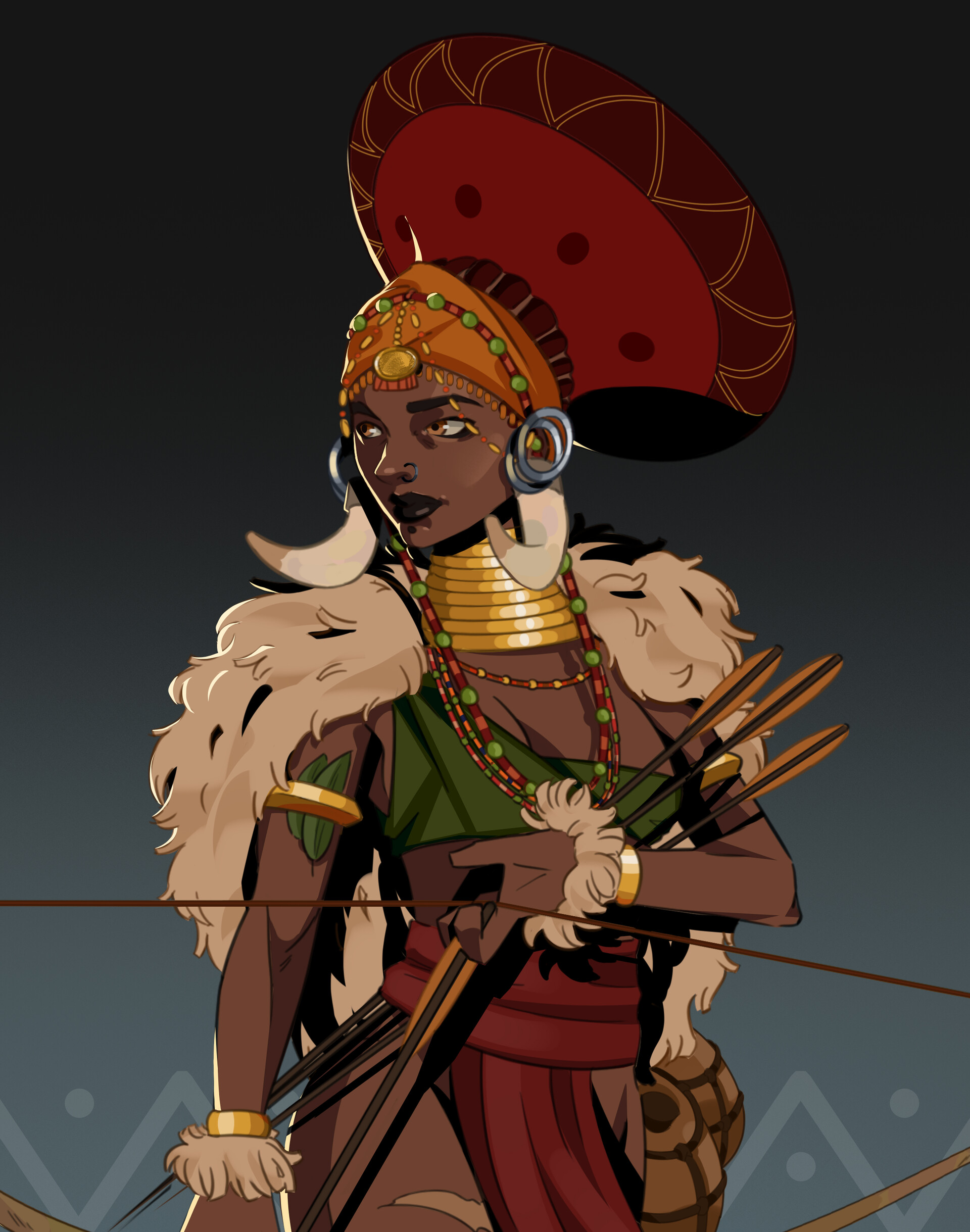 ArtStation - Character Design practice: Kash'ka the Archer Queen