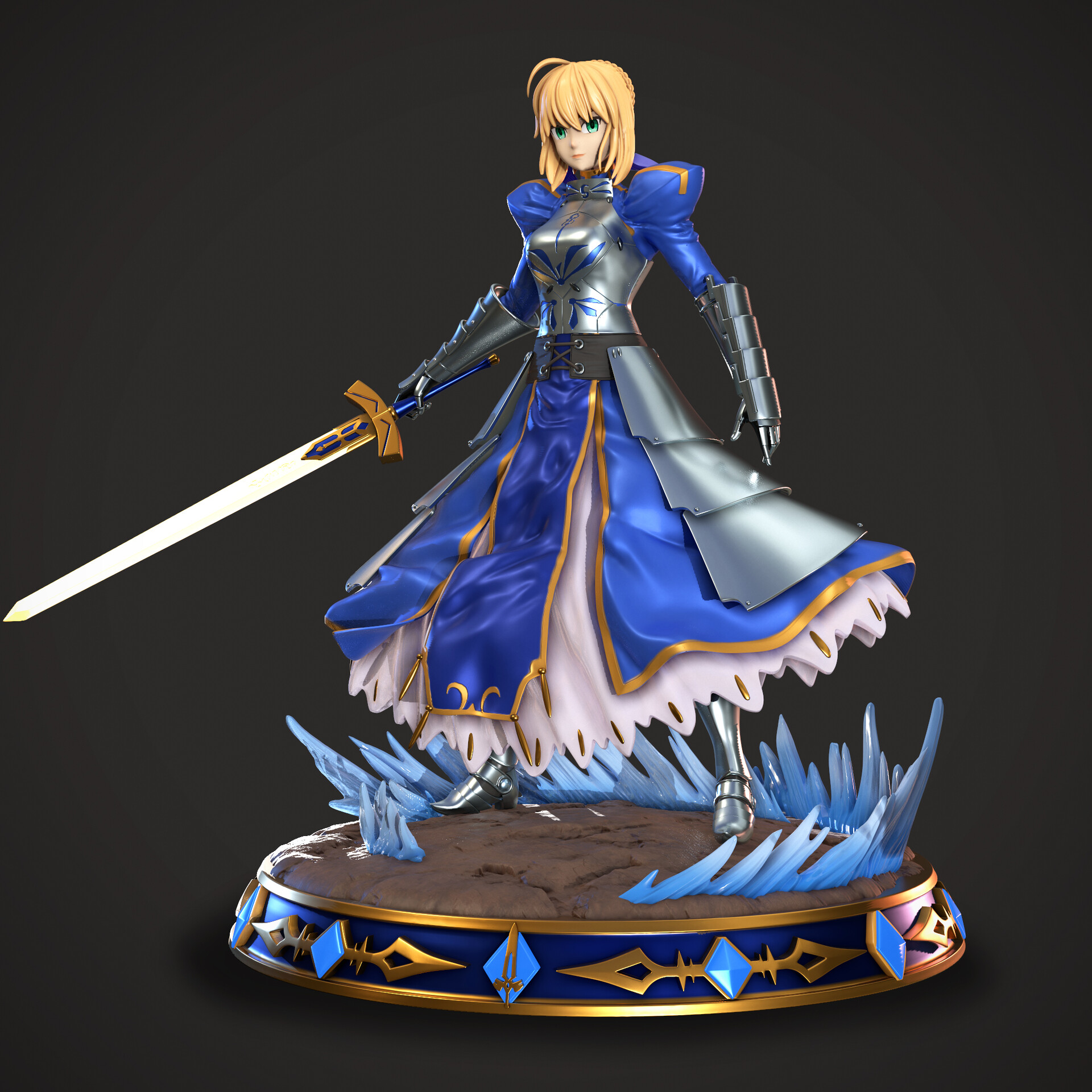 Saber - Fate Stay Night Anime Figurine for 3D Printing