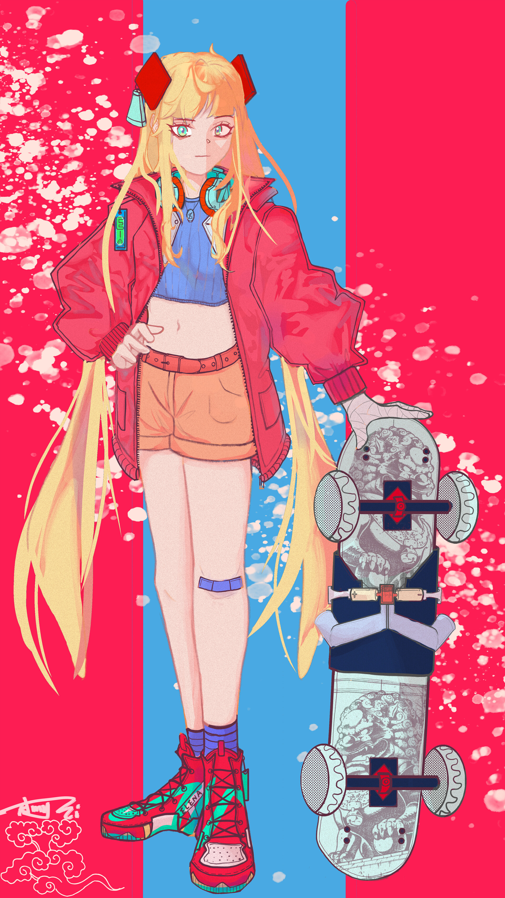 ArtStation - New Character design, girl who likes skateboard.