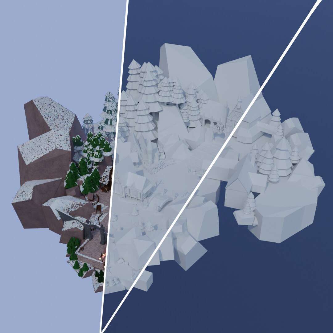 ArtStation Snow village Part 1