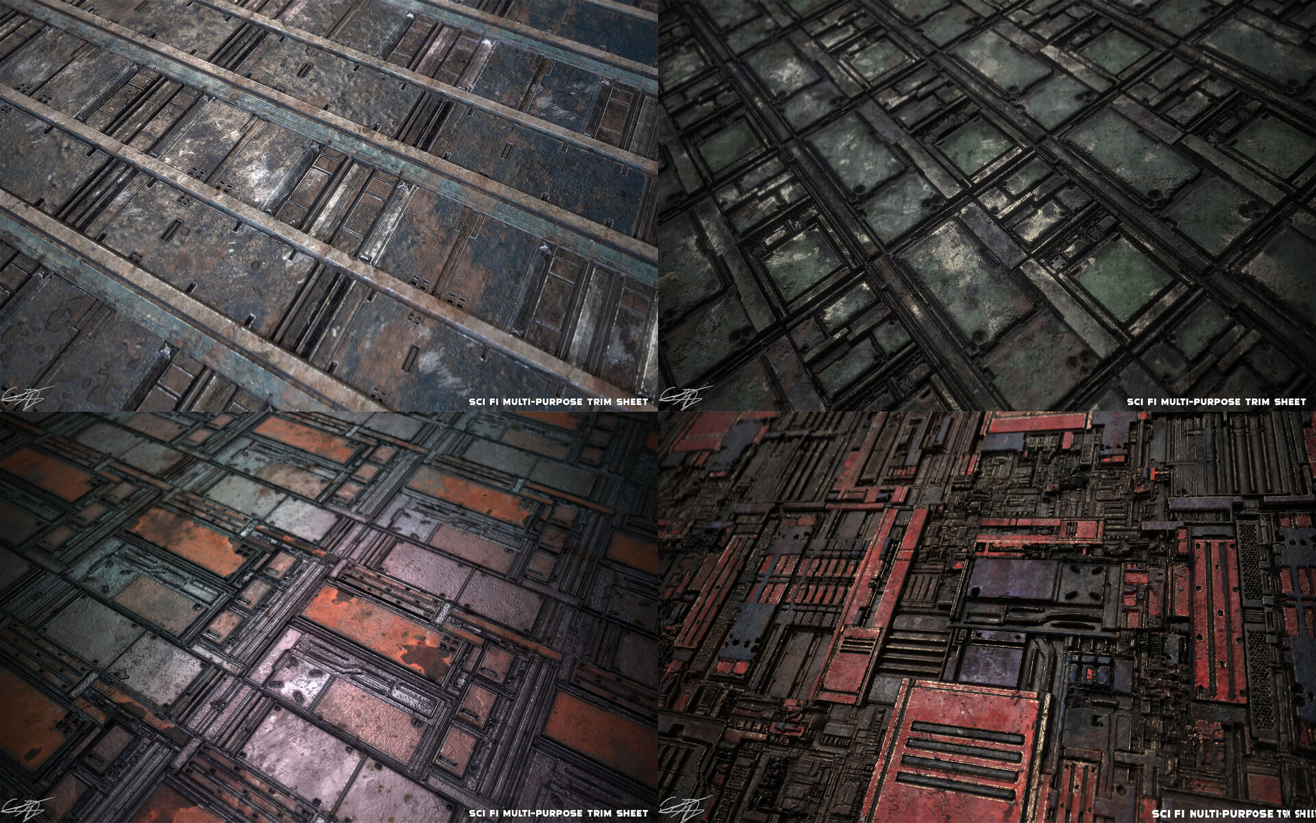 ArtStation - Sci Fi Multi-purpose trim sheets 2