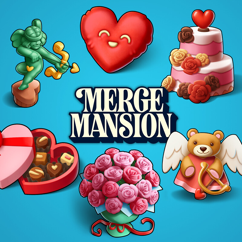 ArtStation Merge Mansion Valentine's Day Pack 💕