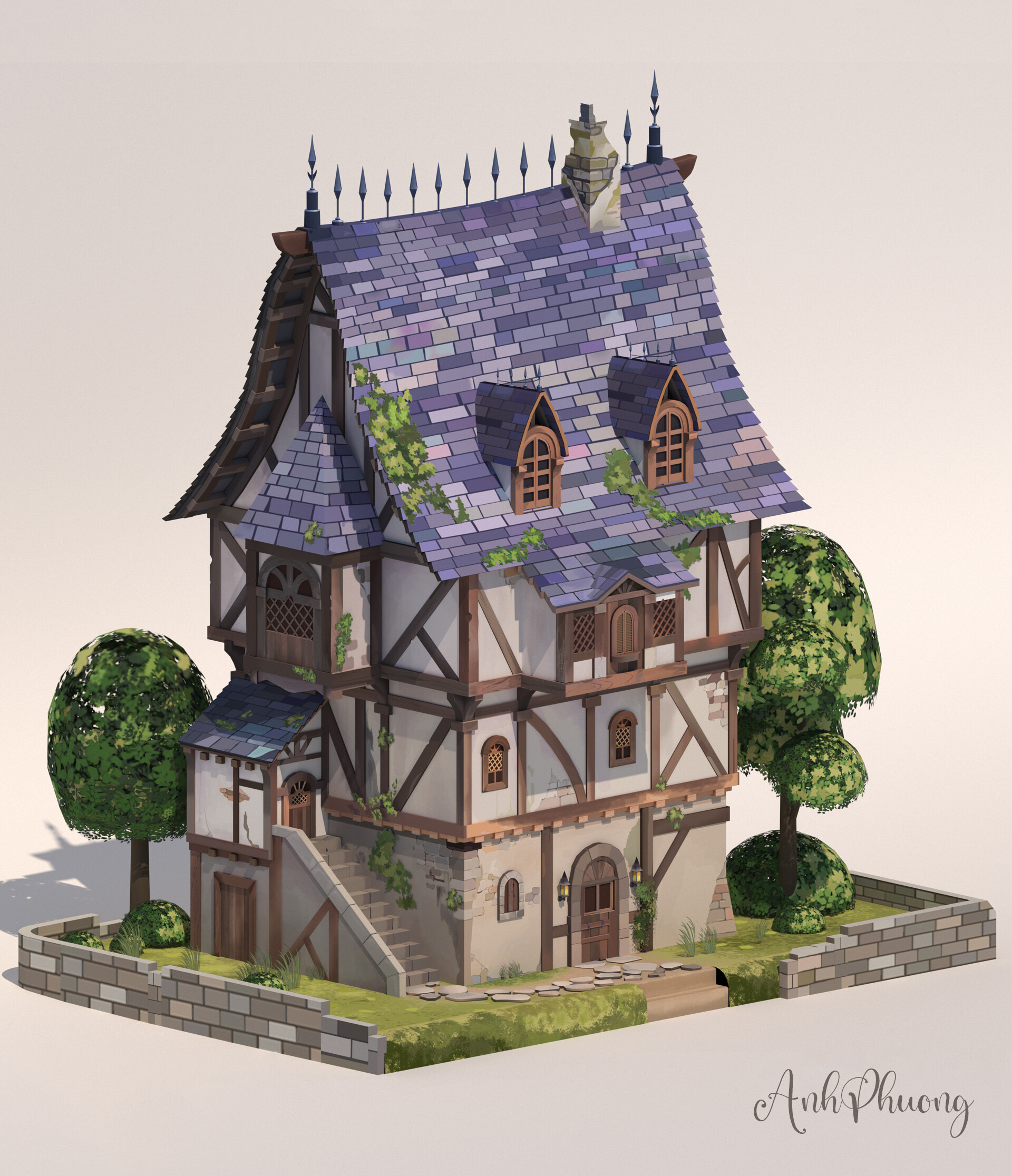 Artstation - Modeling Old Purple House