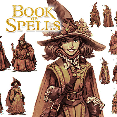 Book of Spells - Wizard character design ideas