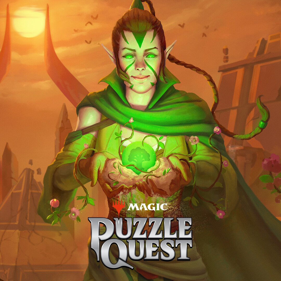 ArtStation Nissa, Vital Energy Magic Puzzle Quest.