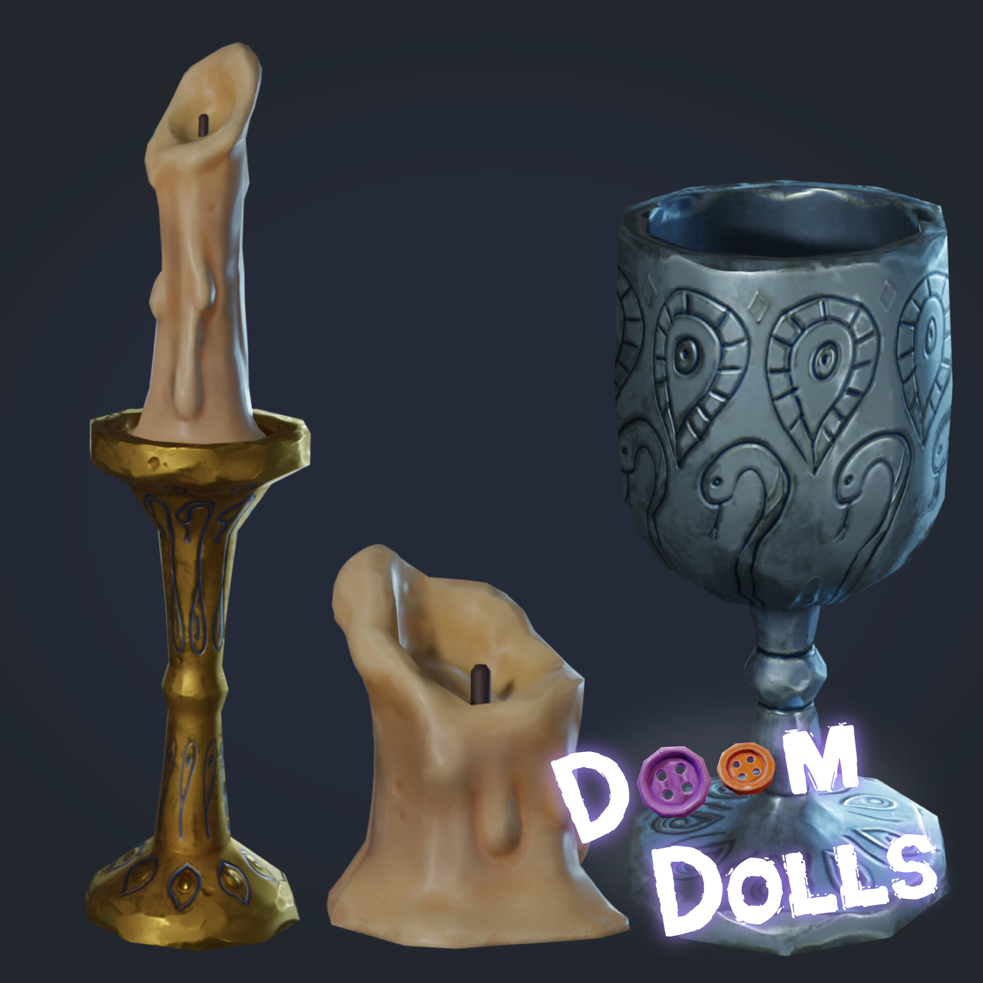 ArtStation Doom Dolls Candles & Goblet