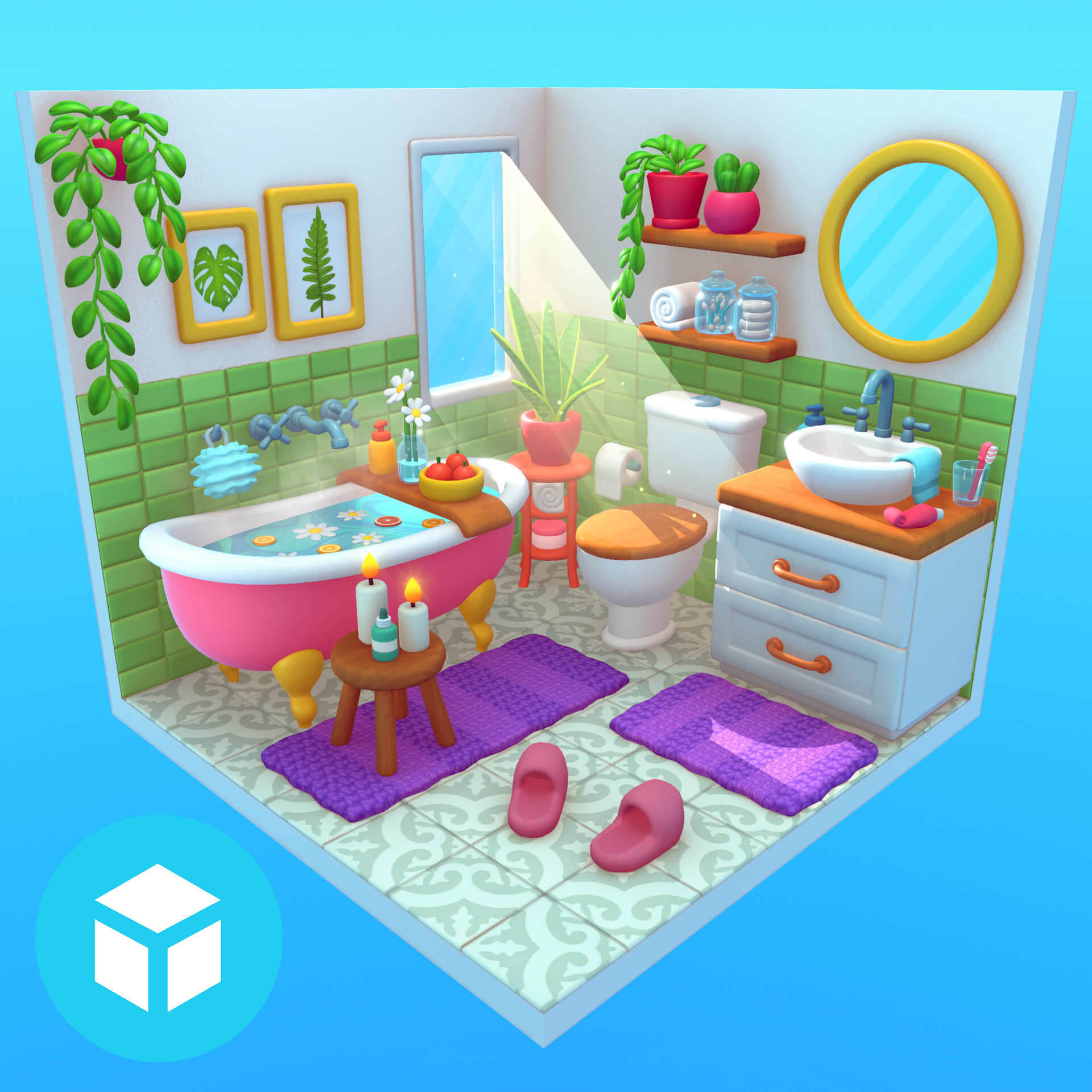 ArtStation - Cozy Bathroom Concept Study