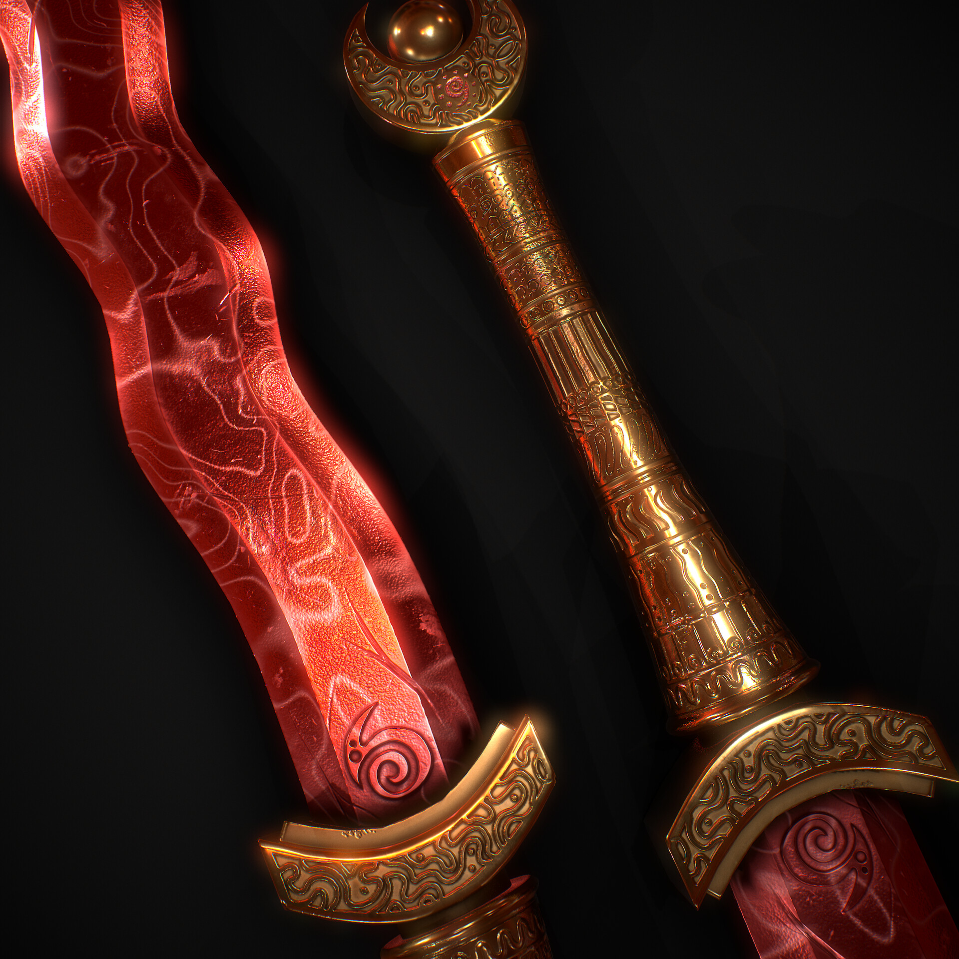 ArtStation - Fantasy ruby dagger concept