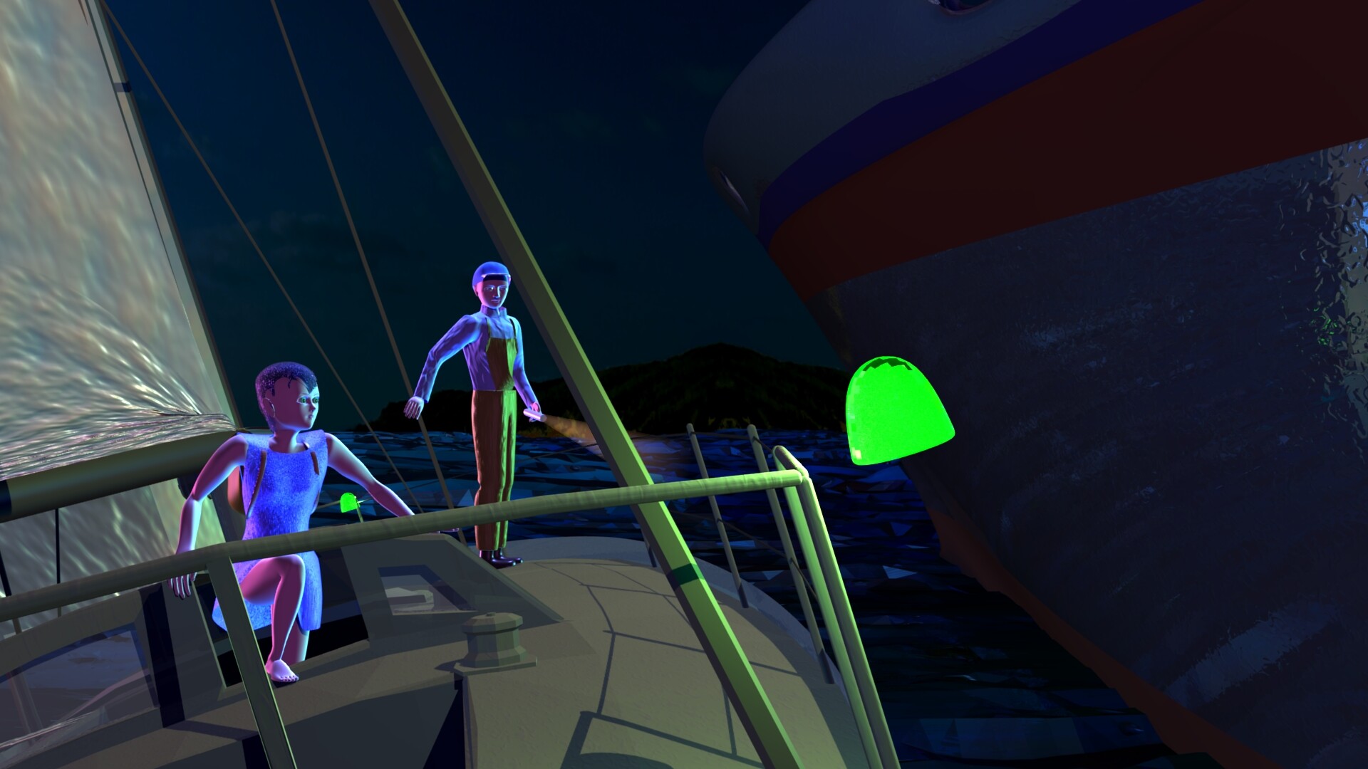 ArtStation Transfer of the Girl from a Sailboat to a Tugboat