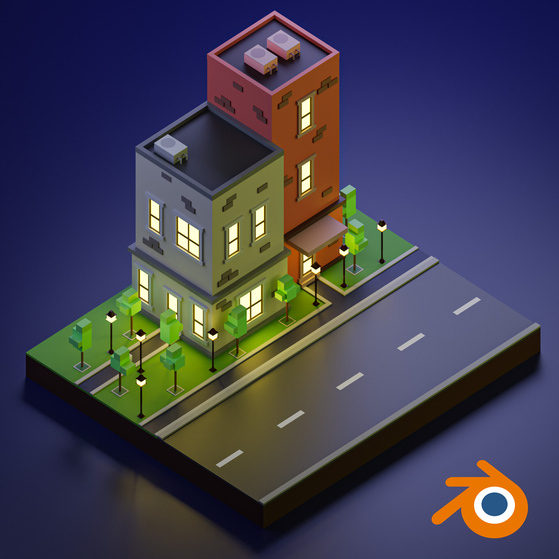 ArtStation Low Poly Building (First Blender Art)