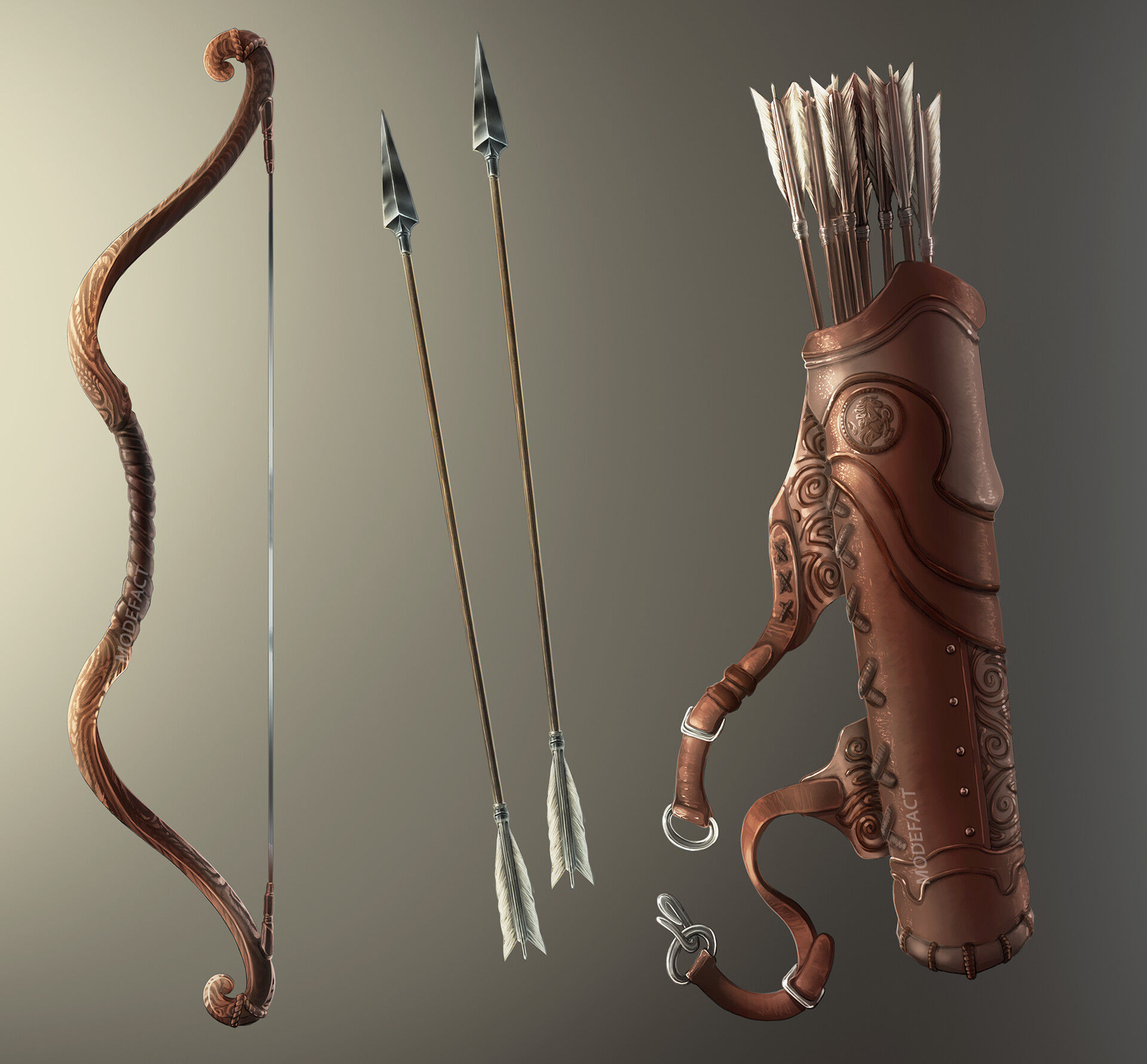 ArtStation - [COMMISSION] Scythian Bow Quiver And Arrow