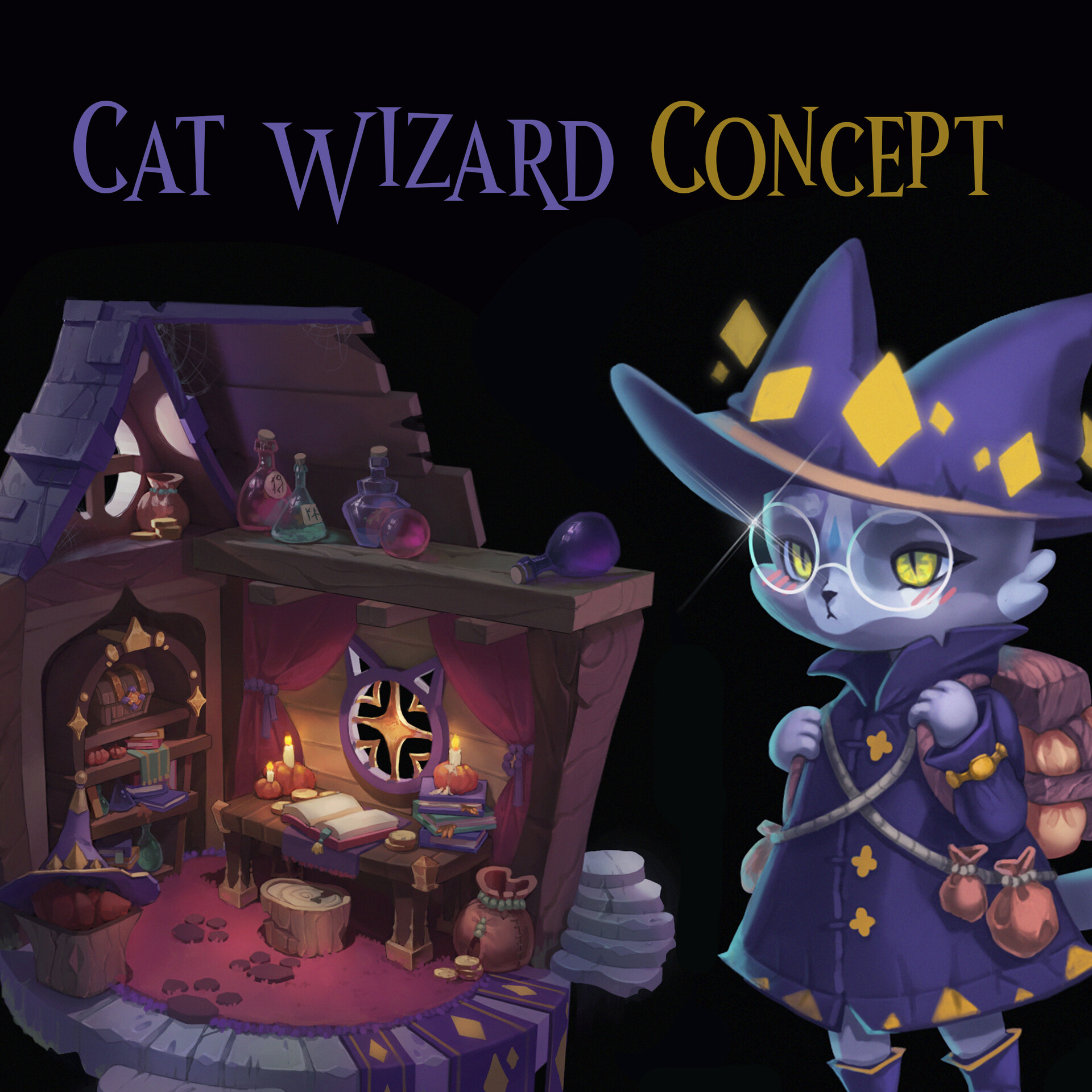 ArtStation - Wizard Cat Concept