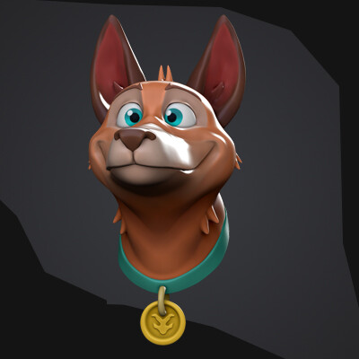 ArtStation - Stylized Dog Bust