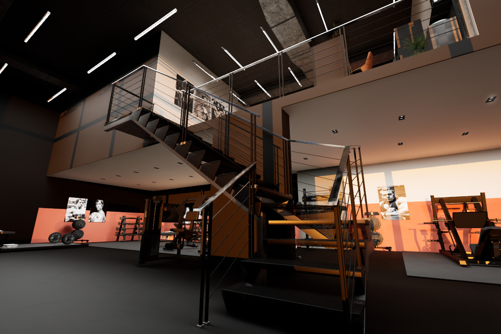 Gym 3D walkthrough and architecture Unreal Engine