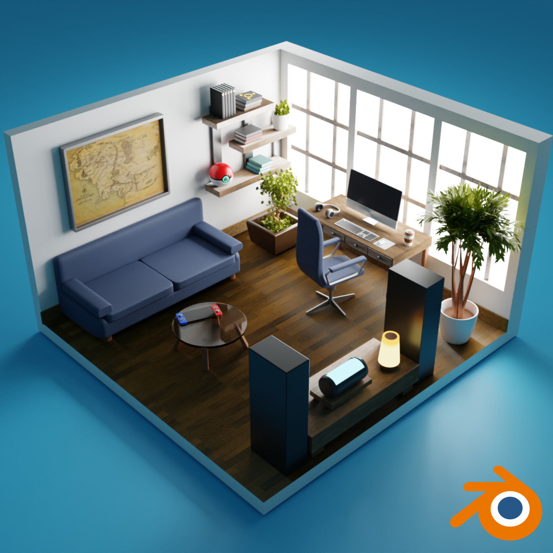 Artstation Home Office 3d Model