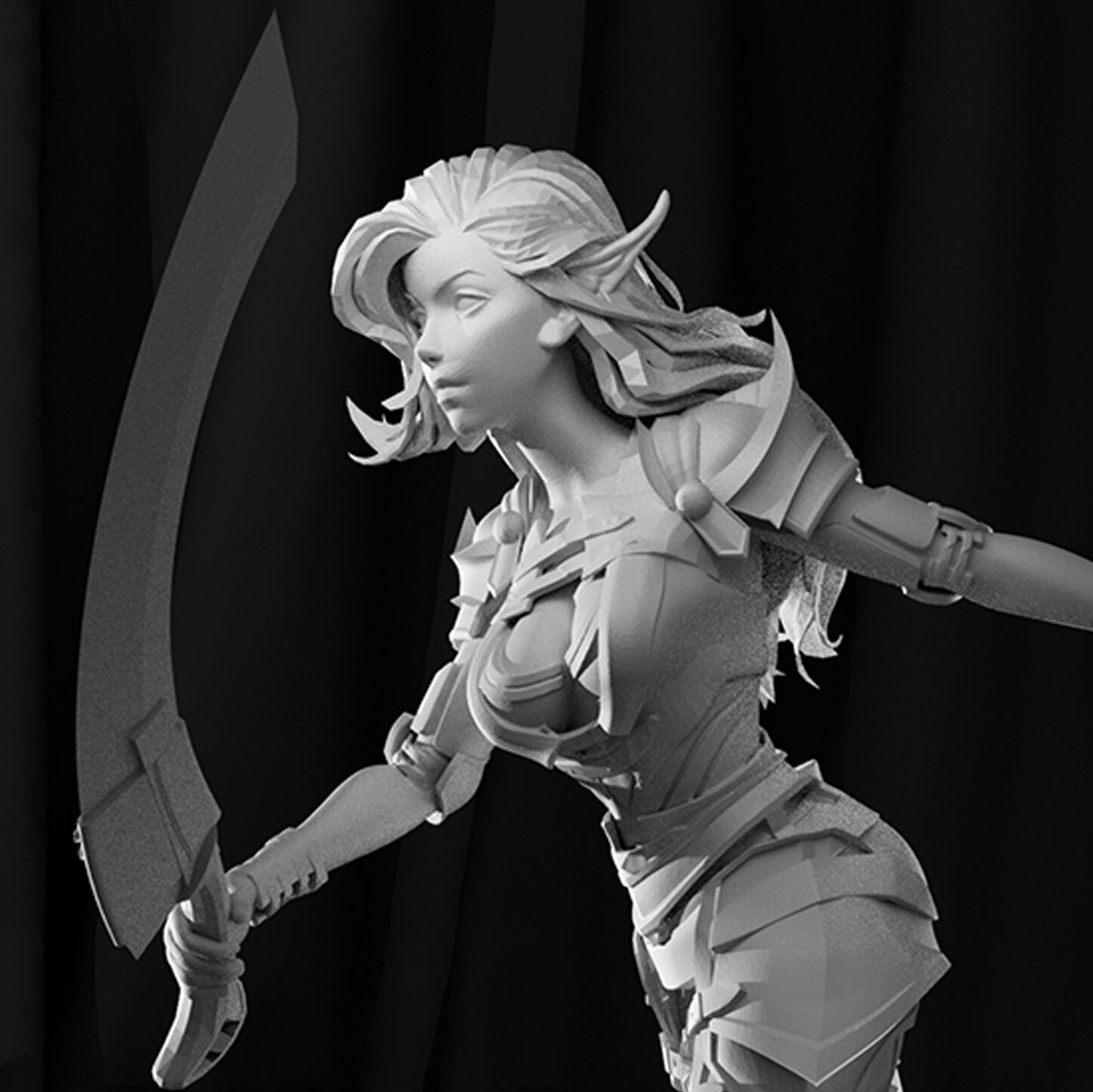 Hunter M Sparagna 3d Artist Dual Wielding Elf Warrior Crate3d 0610