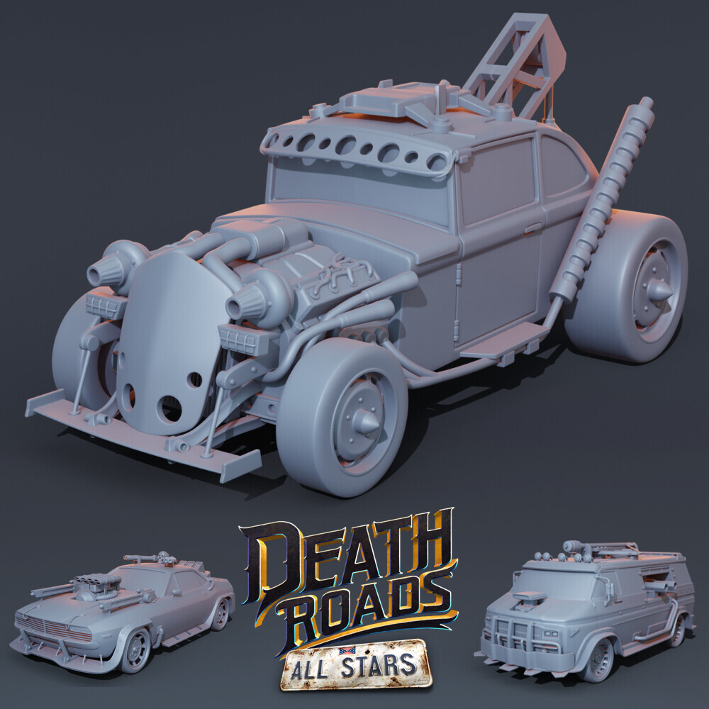 ArtStation - Car Miniatures for Death Roads All Stars Board Game