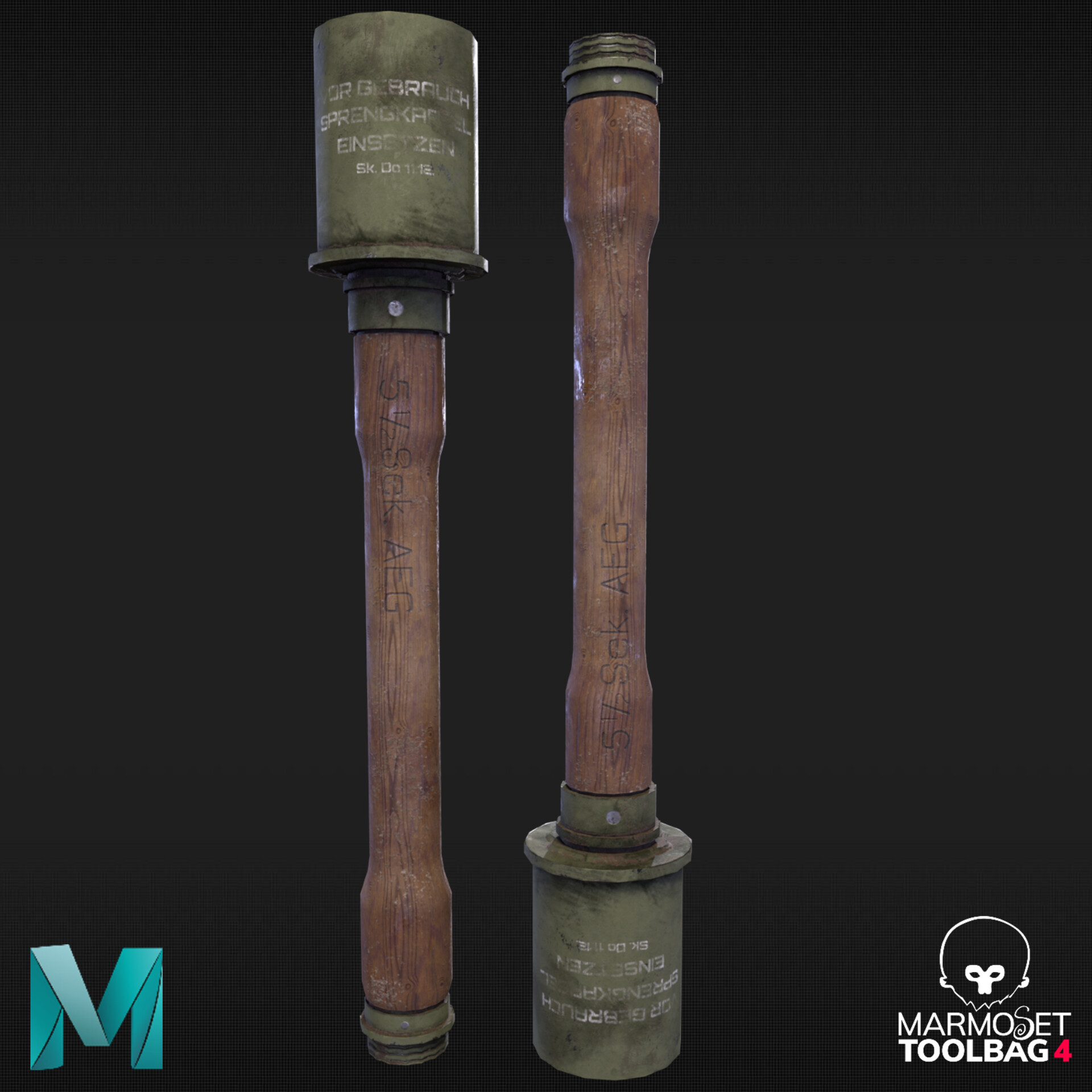 ArtStation StielHandGranate 24 (Potato masher grenade)