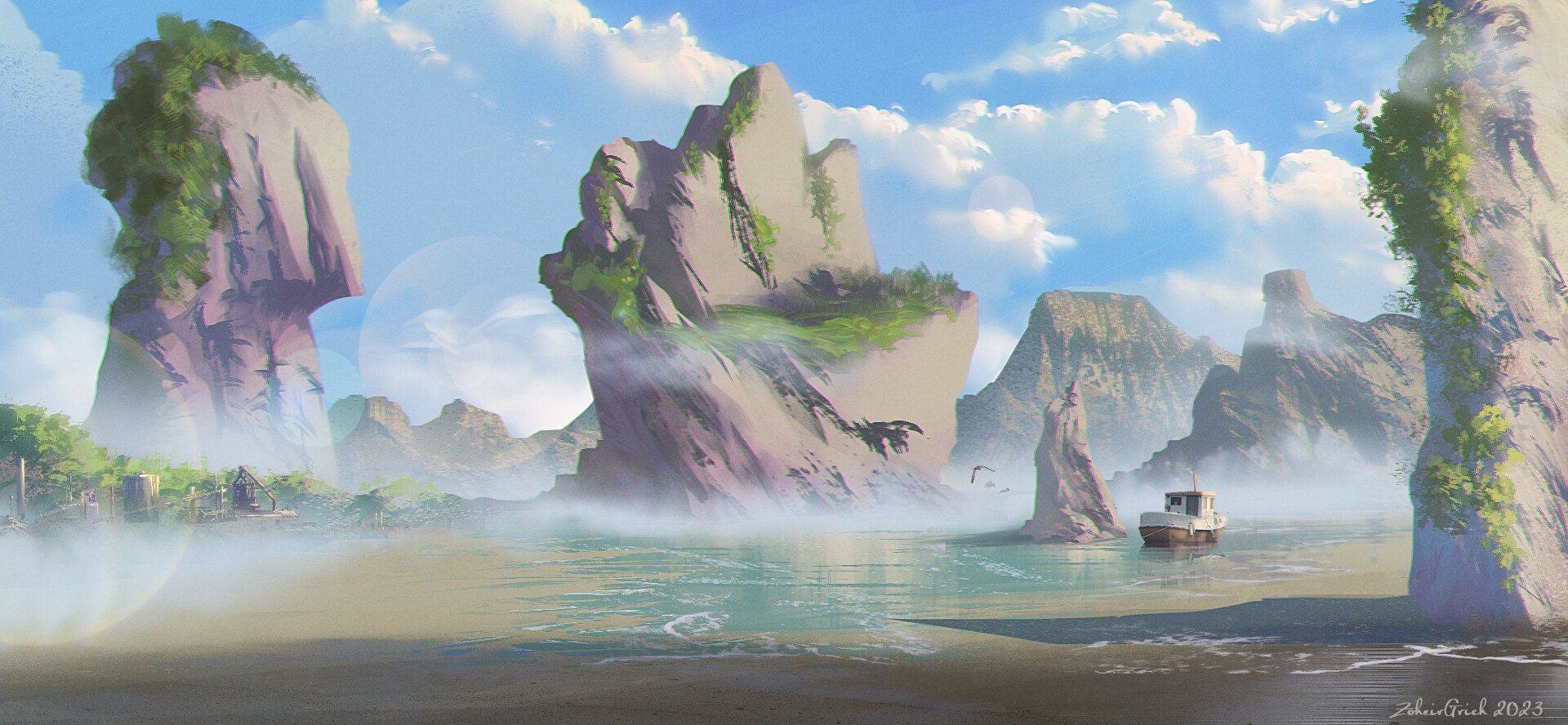 ArtStation - Landscape painting / power of brush in speed painting